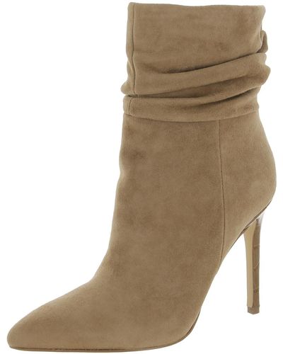 Marc Fisher Rayya Leather Mid-calf Booties - Natural