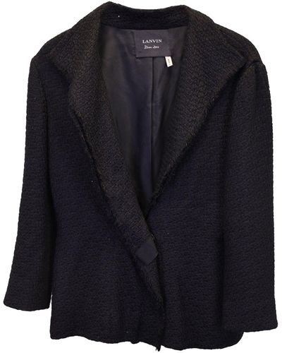 Lanvin 2014 Tweed Textured Short Coat - Blue
