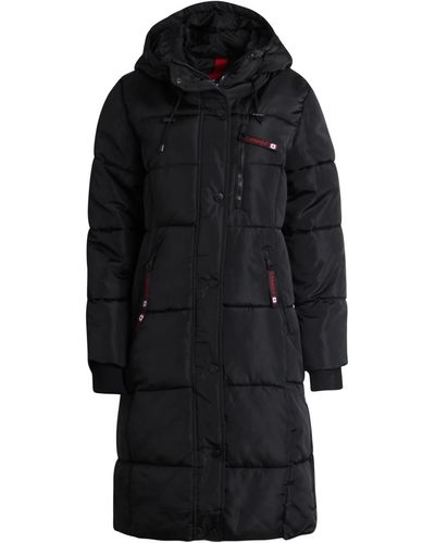 canada weather gear Olcw895ec Quilted Long Puffer Jacket - Black