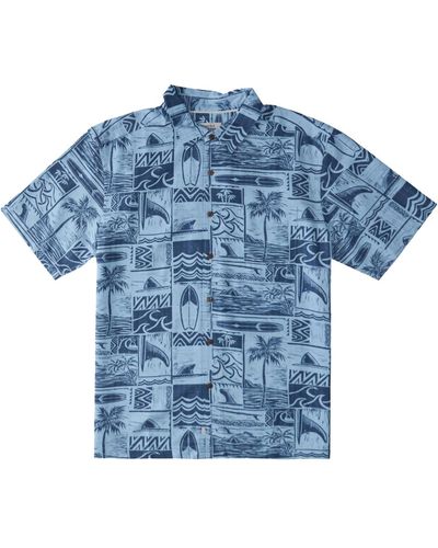 Quiksilver Collared Printed Button-down Shirt - Blue