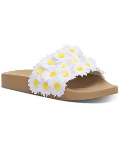 Lucky Brand Gellion Applique Embellished Slide Sandals - Metallic