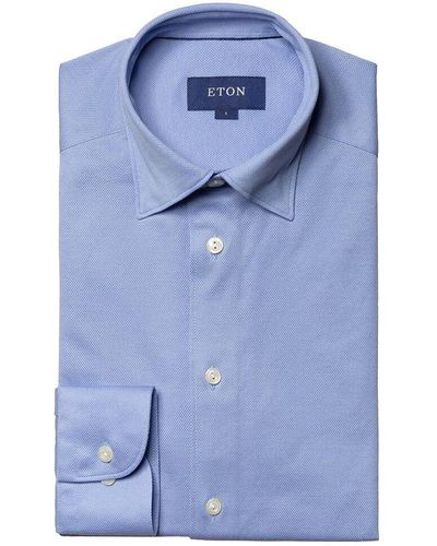 Eton Pique Polo Shirt - Blue
