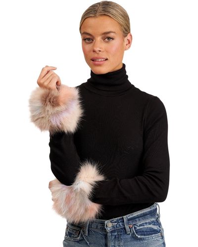 Gorski Knit Fox Fur Cuffs - Black