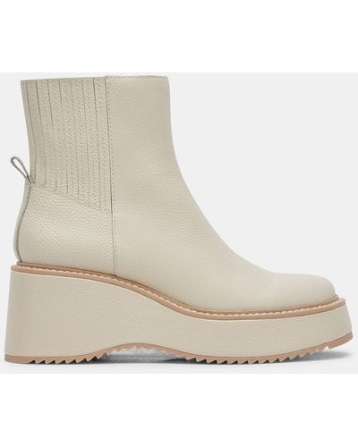 Dolce Vita Hilde Boots Ivory Leather - Natural