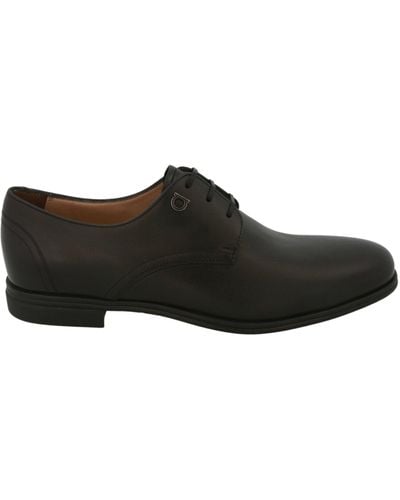 Ferragamo Spencer Leather Dress Shoes - Black