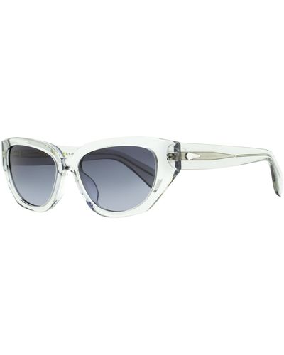 Rag & Bone Lena Sunglasses Rnb1055s Transparent Gray 54mm - Black