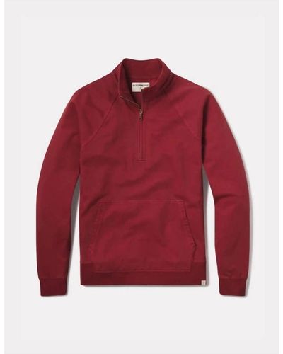 The Normal Brand Tentoma Quarter Zip Pullover Jacket - Red