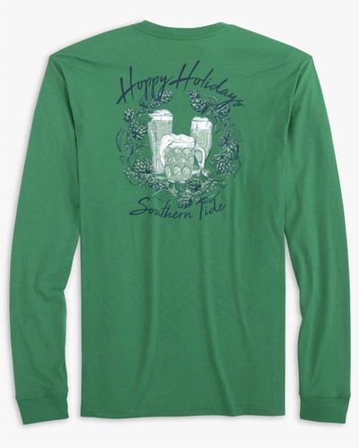 Southern Tide Hoppy Holidays Long Sleeve T-shirt - Green