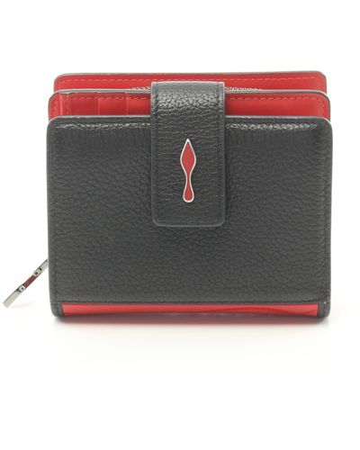 Christian Louboutin Paloma Mini Wallet Bi-fold Wallet Leather Red - Black