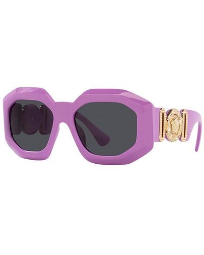 Versace Ve 4424u 536687 56mm Irregular Sunglasses - Purple