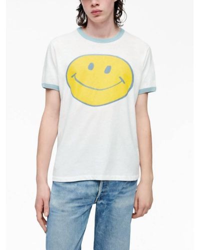 RE/DONE Smiley Face Ringer Tee - White