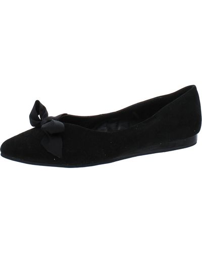 Kenneth Cole Faux Suede Pointed Toe Loafers - Black