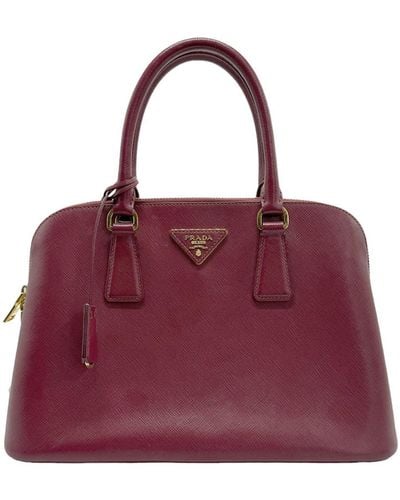 Prada Saffiano Leather Shoulder Bag (pre-owned) - Purple