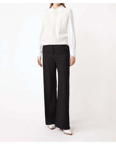 Suncoo Jungle Stripe Wool Pant - White