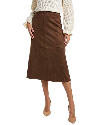 Max Studio Pieced A-line Skirt - Brown