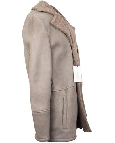 Isaia Button Down Wool Coat - Gray