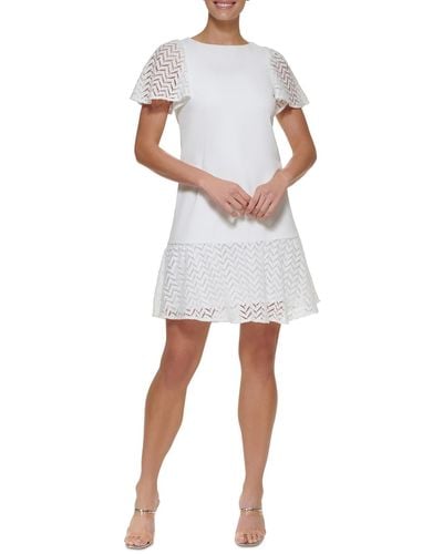 DKNY Party Short Shift Dress - White