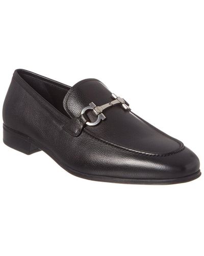 Ferragamo Sidney Gancini Leather Loafer in Black for Men Lyst