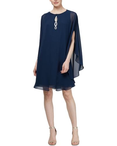 SLNY 2pc Knee-length Cocktail Dress - Blue