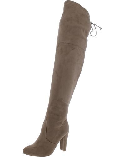 Wild Diva Amaya Faux Suede Tall Over-the-knee Boots - Brown