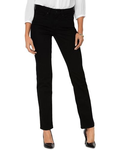 NYDJ Denim Knit Straight Leg Jeans - Black