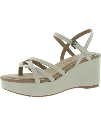 Zodiac Rita Strappy Buckle Wedge Sandals - Metallic