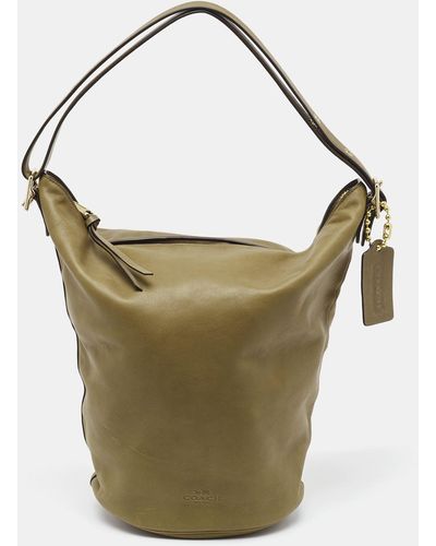 COACH Olive Leather Bleecker Bucket Bag - Green