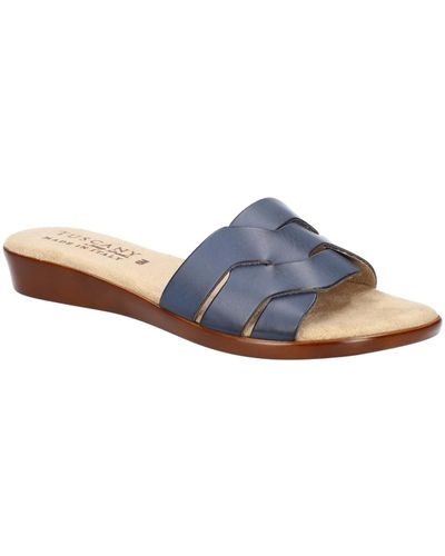 TUSCANY by Easy StreetR Nicia Faux Leather Slide Sandals - Blue