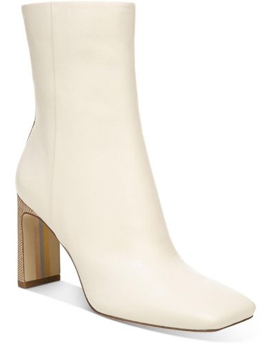 Sam Edelman Anika Leather Square Toe Mid-calf Boots - White