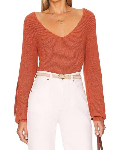 A.L.C. Kimby Ribbed Knit Sweater - Red