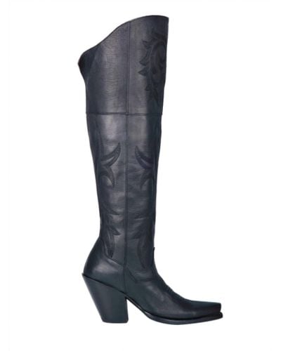 Dan Post Jilted Knee High Leather Boots - Blue