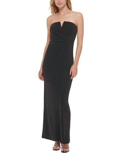 Calvin Klein Strapless V Neck Evening Dress - Black