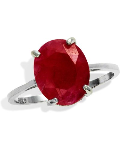 Savvy Cie Jewels Sterling Silver Ruby 6gtw - Red