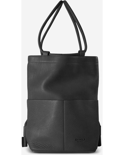 Shinola The Pocket Natural Grain Leather Drawstring Backpack 20265343-bl - Black