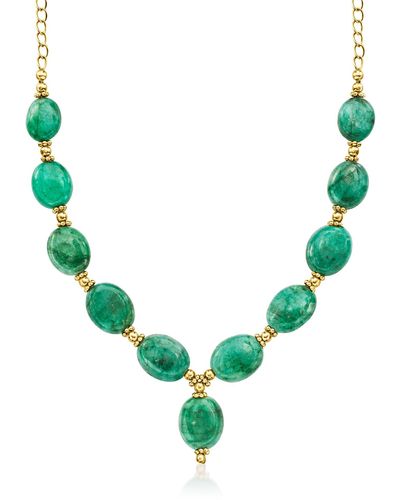 Ross-Simons Emerald Bead Necklace - Green