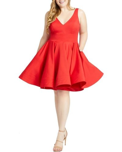Mac Duggal Cocktail Short Fit & Flare Dress - Red