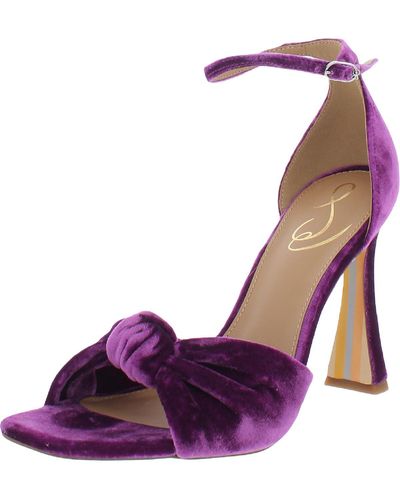 Sam Edelman Lucia Solid Ankle Strap Heels - Purple