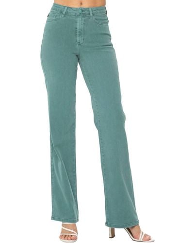 Judy Blue High Waist Garment Dyed 90's Straight Leg Jeans - Blue