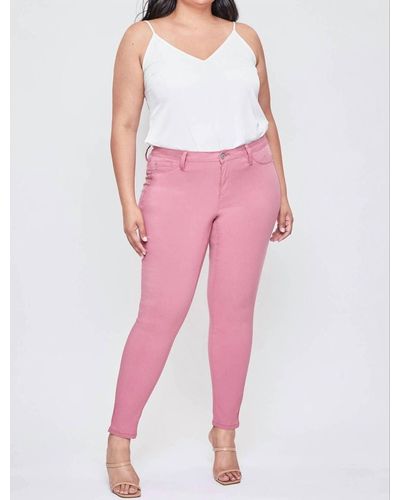YMI Plus Size Hyper Stretch Skinny Jean - Pink