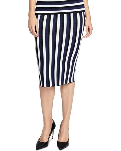 Rachel Roy Striped Pull On Pencil Skirt - Black