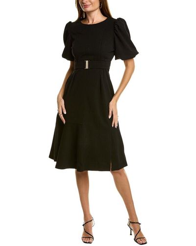 Gracia Bell Sleeve Midi Dress - Black