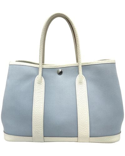 Hermès Garden Party Canvas Tote Bag (pre-owned) - Blue