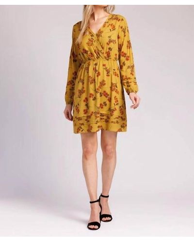 Daniel Rainn Catherine Long Sleeve Floral Dress - Yellow
