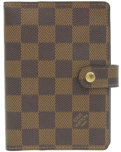 Louis Vuitton Agenda Mm Canvas Wallet (pre-owned) in Black