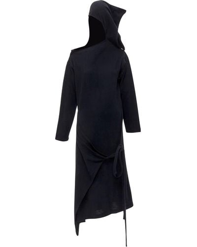 Comme des Garçons Rare Comme Des Garcons 1980's Vintage Asymmetric Neckline Hooded Dress - Blue