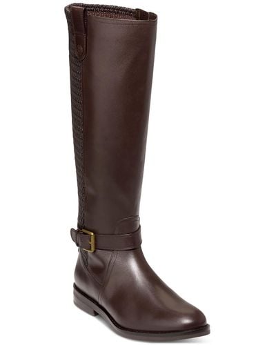 Cole Haan Cape Stretch Boot Leather Stretch Knee-high Boots - Brown