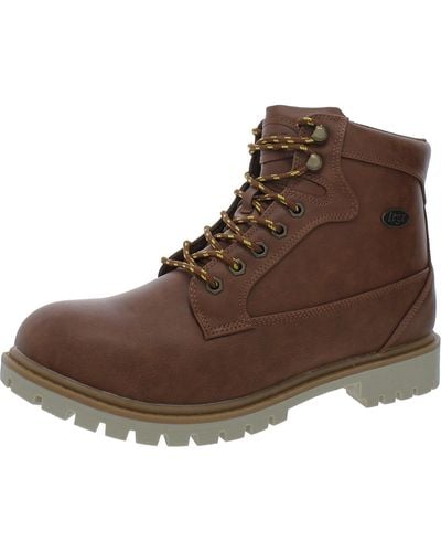 Lugz Faux Leather Slip Resistant Work & Safety Boot - Brown