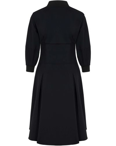 Nocturne Midi Zipper Dress - Black