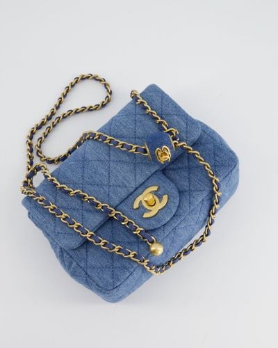Chanel Coco Crush Mini Square Flap Bag - Blue