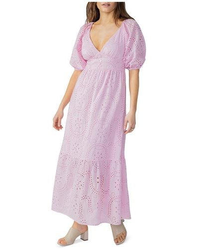 Sanctuary Cotton Eyelet Maxi Dress - Pink